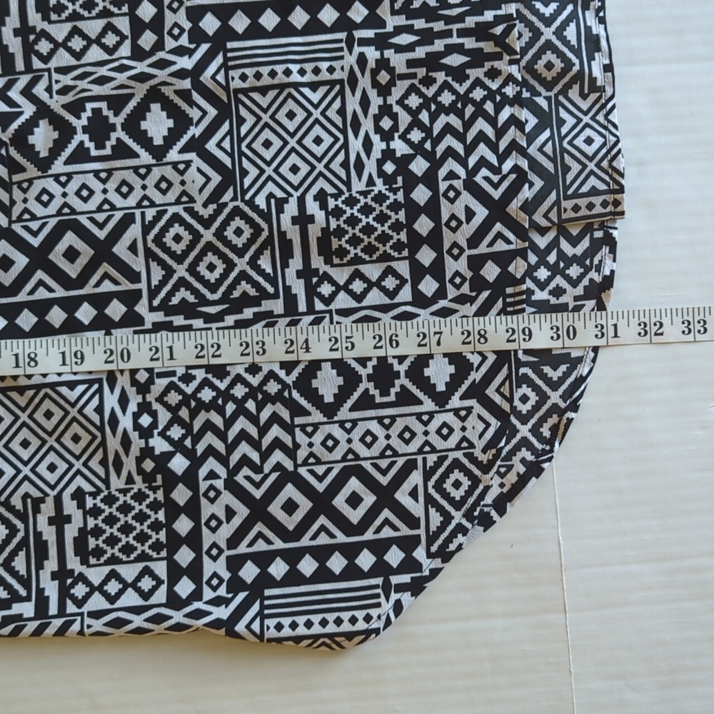 Faded Glory High Low Sleeveless Top XL Black White Pattern - Picture 14 of 14